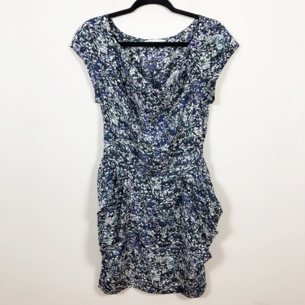 BCBGeneration Floral Print Draped Sheath Dress S